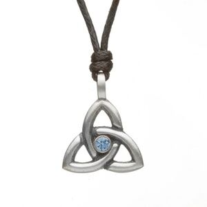 Celtic Trinity Knot December Birthstone Necklace